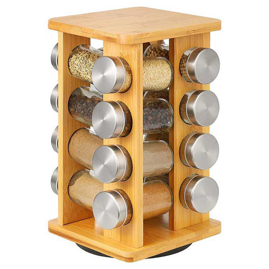 Bamboo spice rack, 16 pieces